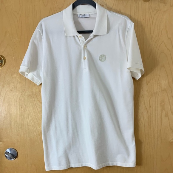 Versace Collection Logo White Cotton Polo Shirt - Picture 4 of 12
